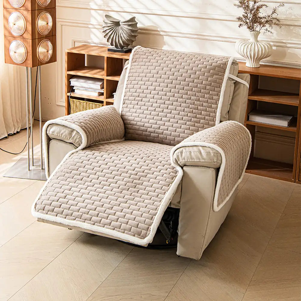 Plush Scratch-Resistant Recliner Luxe Couch Covers Slipcovers with Elastic Straps