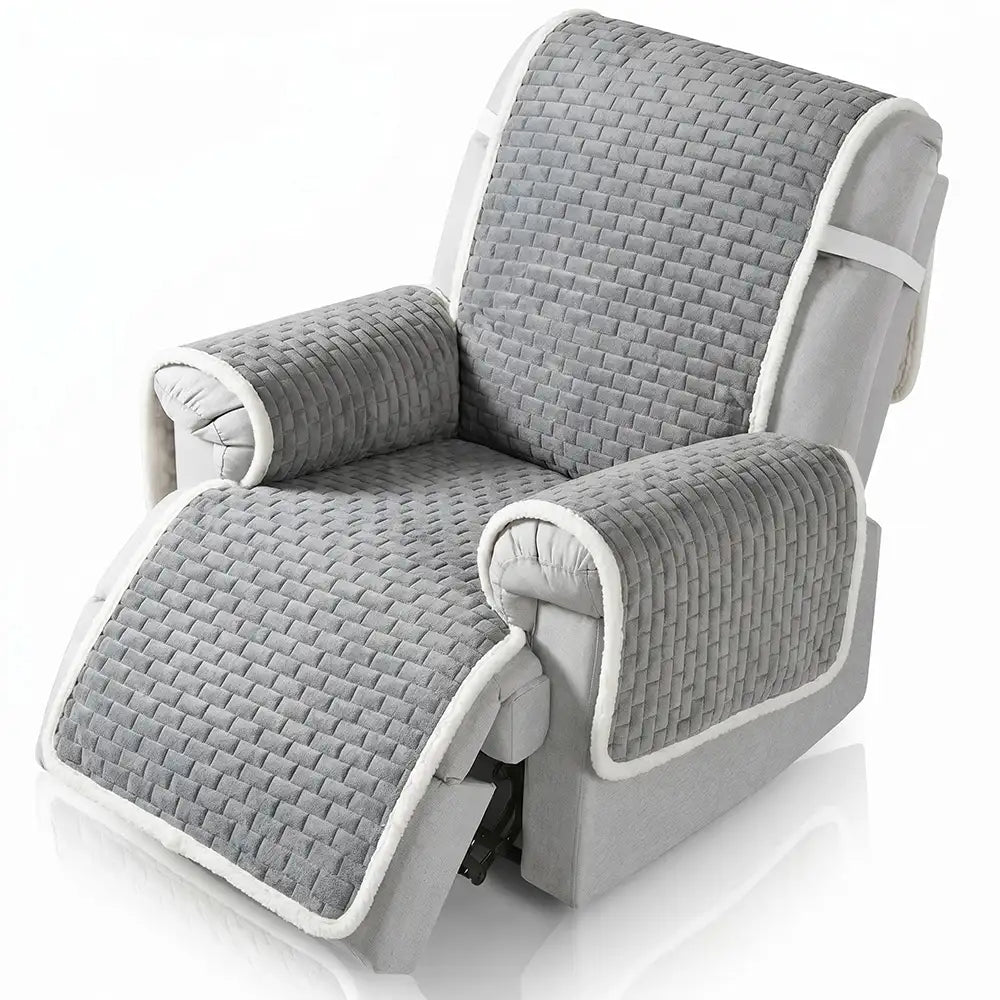 Plush Scratch-Resistant Recliner Luxe Couch Covers Slipcovers with Elastic Straps