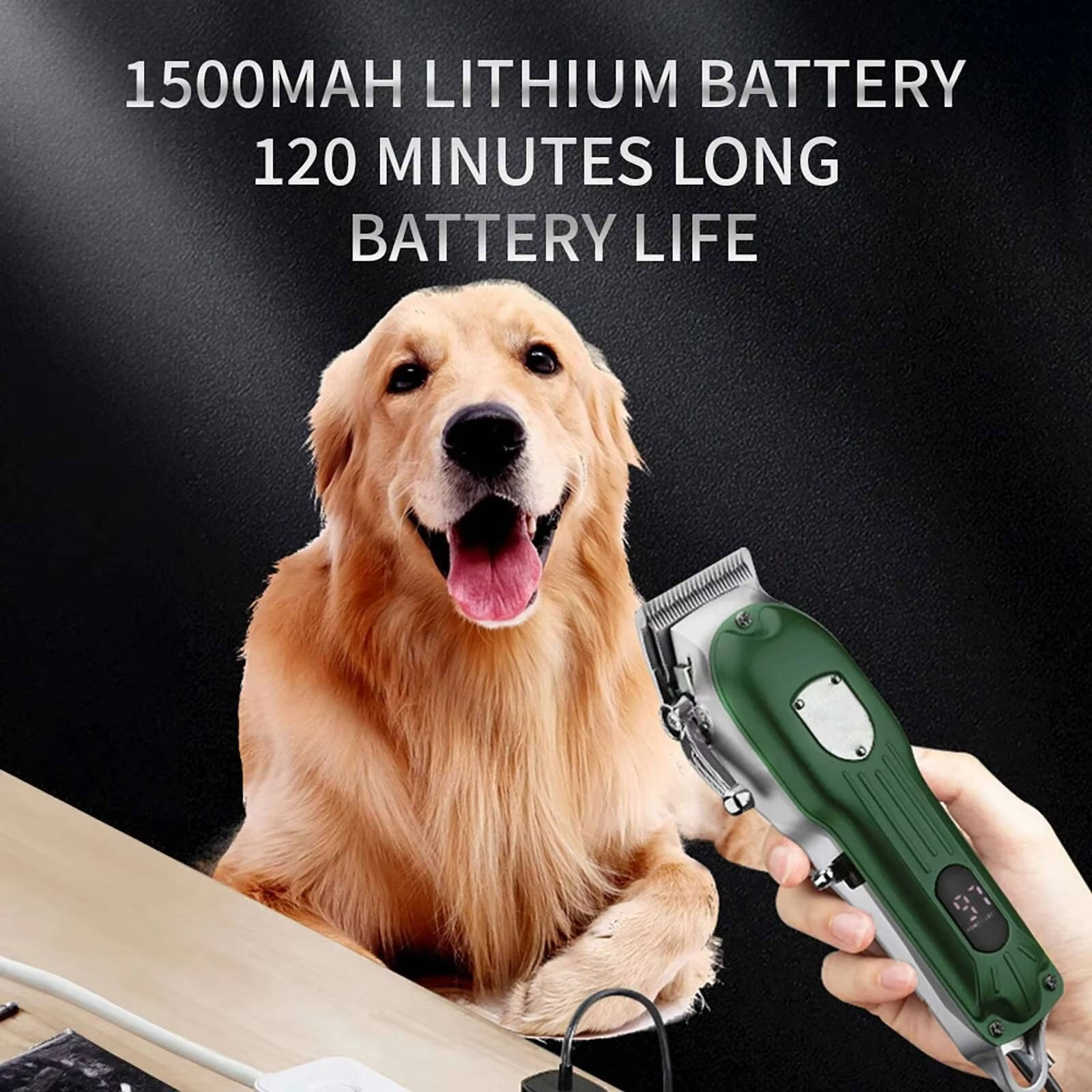 Professional Pet Grooming Clipper | All-Metal Rechargeable Dog and Cat Hair Trimmer 1
