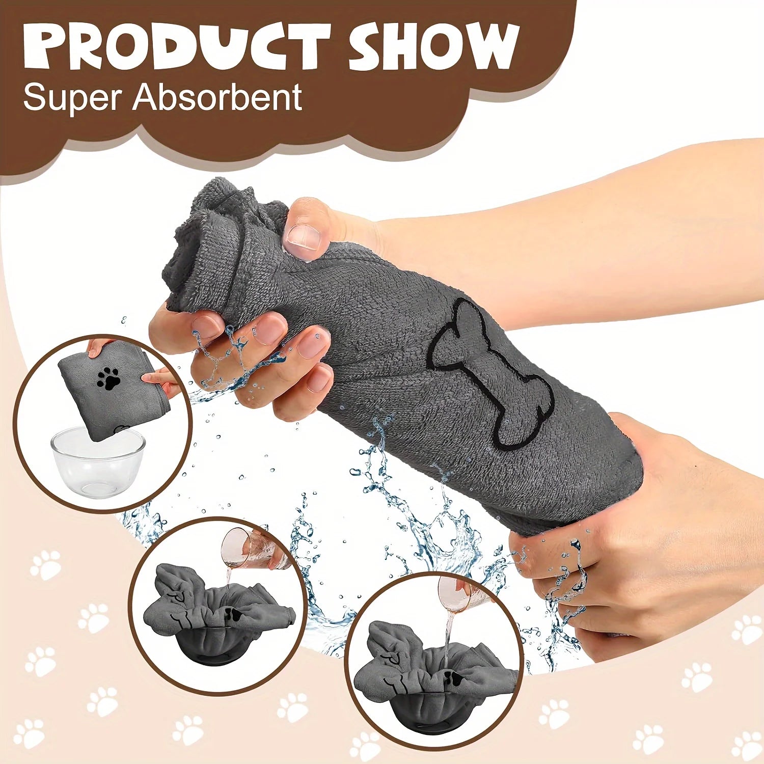 Quick-Drying Microfiber Dog Towel | Super-Absorbent Pet Bath and Car Wiping Cloth