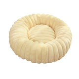 Round Plush Pet Bed | Super-Soft Long-Pile Winter Bed for Cats and Dogs