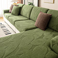Modern Leaf Jacquard Water-Repellent Anti-Scratch Stretch Full Wrap Sectional Premium Couch Cover