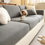 Vertical Stripe Corduroy Anti-Scratch Stretch Full-Cover Sectional Cozy Couch Cover