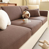 Vertical Stripe Corduroy Anti-Scratch Stretch Full-Cover Sectional Cozy Couch Cover