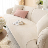 Simple Solid Colour Plush Furniture Protector Heavy-Duty Couch Cover