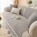 Simple Solid Colour Plush Furniture Protector Heavy-Duty Couch Cover