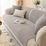 Simple Solid Colour Plush Furniture Protector Heavy-Duty Couch Cover