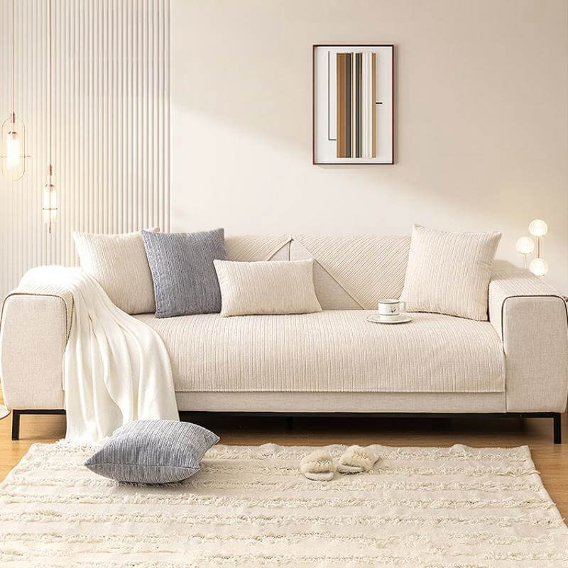 Simple Solid Color Chenille Scratch-resistant Protective Sleek Couch Cover