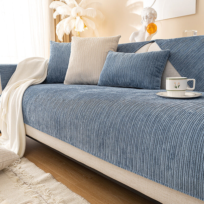 Simple Solid Color Chenille Scratch-resistant Protective Sleek Couch Cover