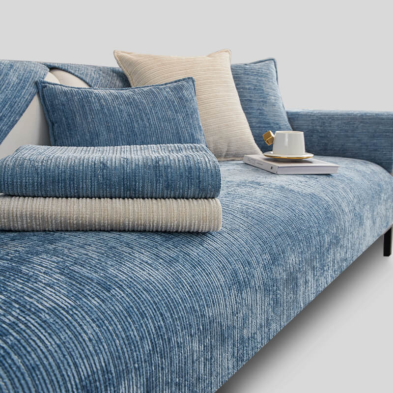 Simple Solid Color Chenille Scratch-resistant Protective Sleek Couch Cover