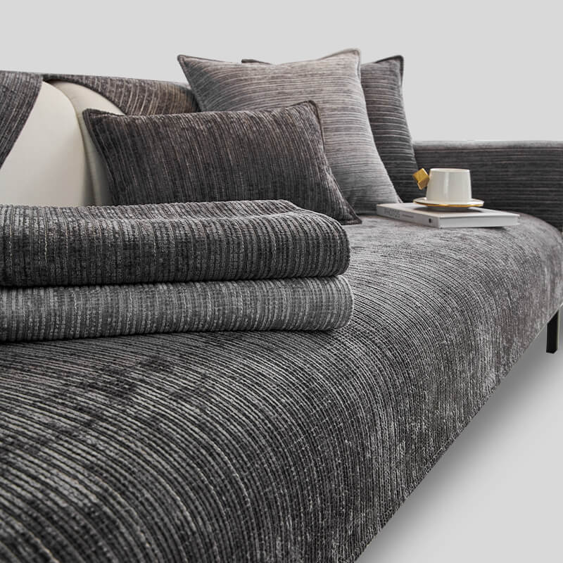 Simple Solid Color Chenille Scratch-resistant Protective Sleek Couch Cover