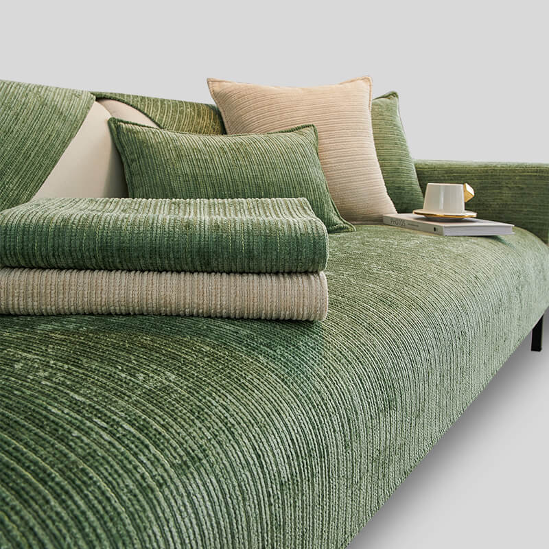Simple Solid Color Chenille Scratch-resistant Protective Sleek Couch Cover