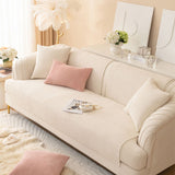 Simple Solid Colour Plush Furniture Protector Heavy-Duty Couch Cover