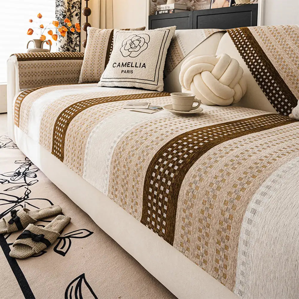 Skin-Friendly Breathable Chenille Sofa Protection Scratch-Resistant Non-Slip Reinforced Couch Cover