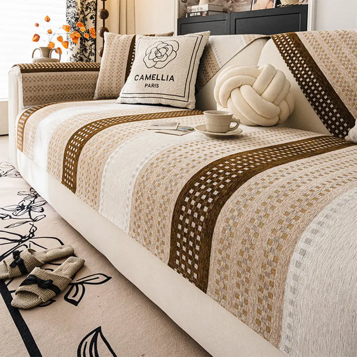 Skin-Friendly Breathable Chenille Sofa Protection Scratch-Resistant Non-Slip Reinforced Couch Cover