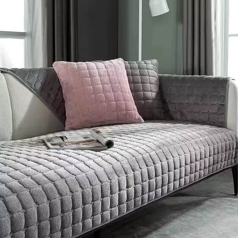 Square Flannel Scratch-Resistant & Anti-Slip Protection Durable Couch Cover
