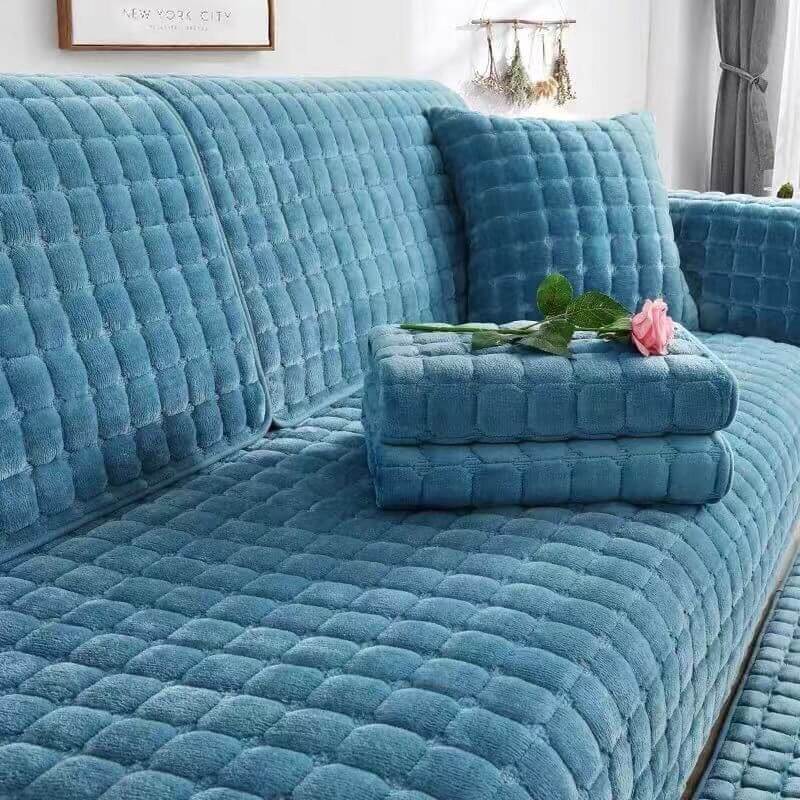 Square Flannel Scratch-Resistant & Anti-Slip Protection Durable Couch Cover