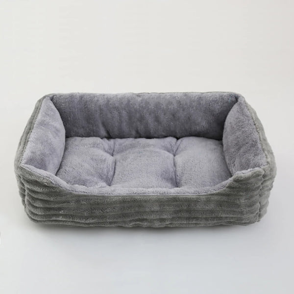 Square Plush Calming Dog Bed | Cushioned Kennel Sofa for Small to Large Pets