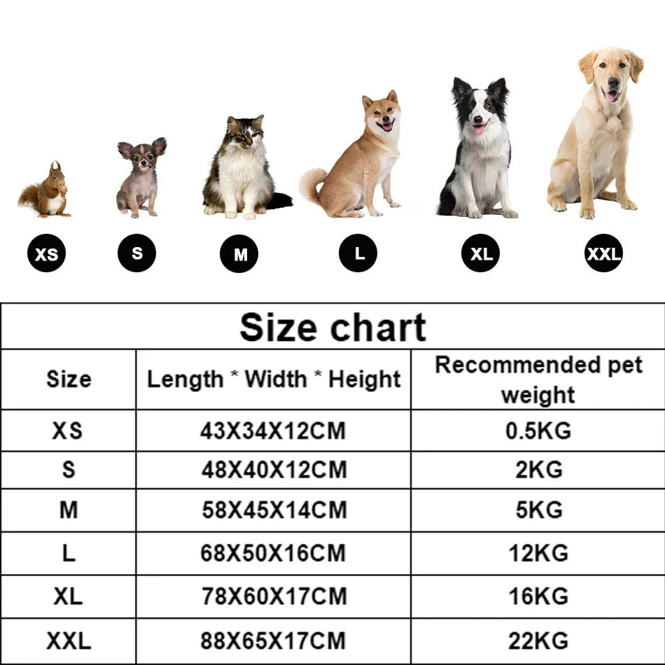 Square Plush Calming Dog Bed | Cushioned Kennel Sofa for Small to Large Pets