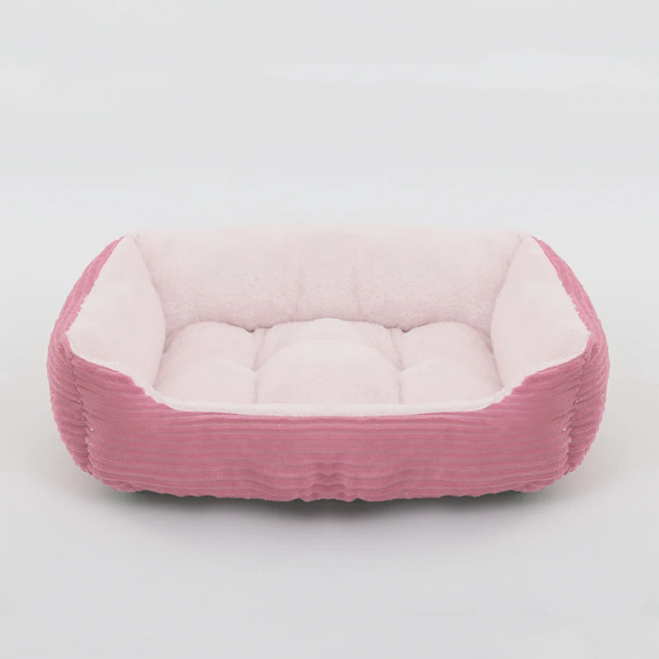 Square Plush Calming Dog Bed | Cushioned Kennel Sofa for Small to Large Pets