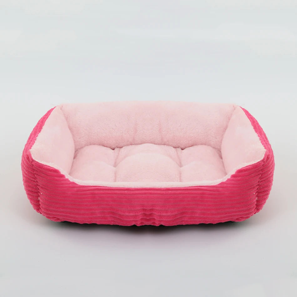 Square Plush Calming Dog Bed | Cushioned Kennel Sofa for Small to Large Pets