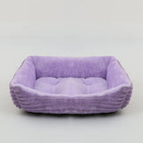 Square Plush Calming Dog Bed | Cushioned Kennel Sofa for Small to Large Pets