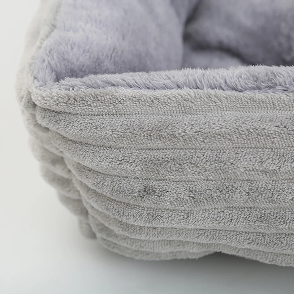 Square Plush Calming Dog Bed | Cushioned Kennel Sofa for Small to Large Pets