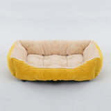 Square Plush Calming Dog Bed | Cushioned Kennel Sofa for Small to Large Pets