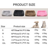 Square Plush Dog Bed | Thickened Winter Sofa with Removable Mat Cover