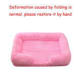 Square Plush Dog Bed | Thickened Winter Sofa with Removable Mat Cover