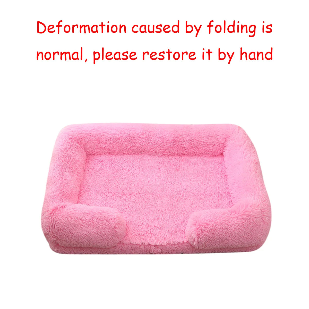 Square Plush Dog Bed | Thickened Winter Sofa with Removable Mat Cover