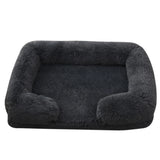Square Plush Dog Bed | Thickened Winter Sofa with Removable Mat Cover