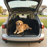 Striped Plush Car Dog Bed Mat | Non-Slip Washable Travel Cushion for Car Trunks