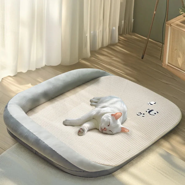 Summer Cooling Pet Bed | Washable Ice Silk Sofa for Dogs and Cats | Breathable Design
