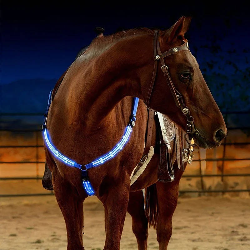 Unisex Adjustable Nylon LED Breast Collar | Rechargeable Safety Light for Horses 3