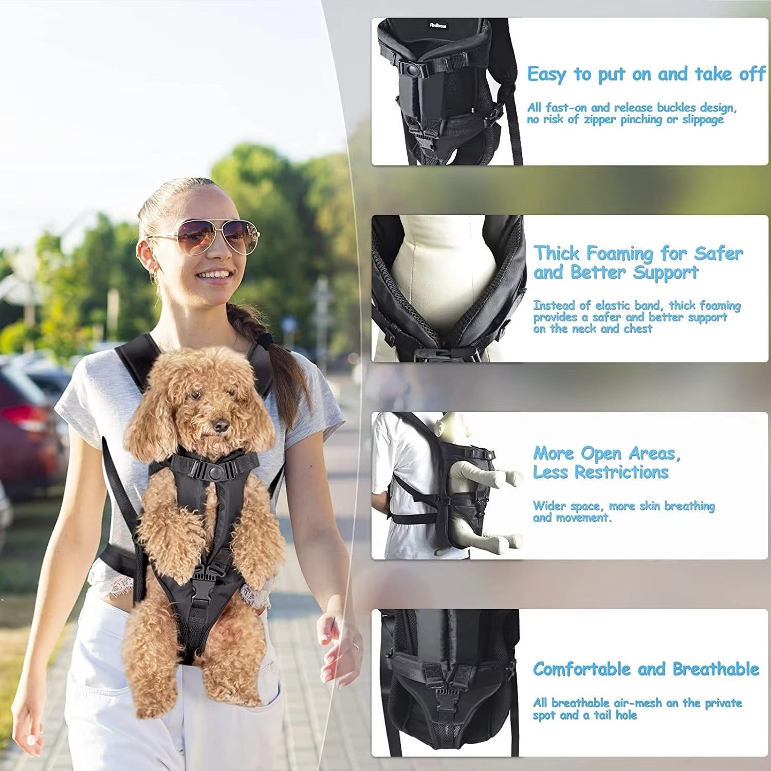 Unisex Dog Carrying Backpack | Breathable Mesh Pet Carrier for Outdoor Adventures 2
