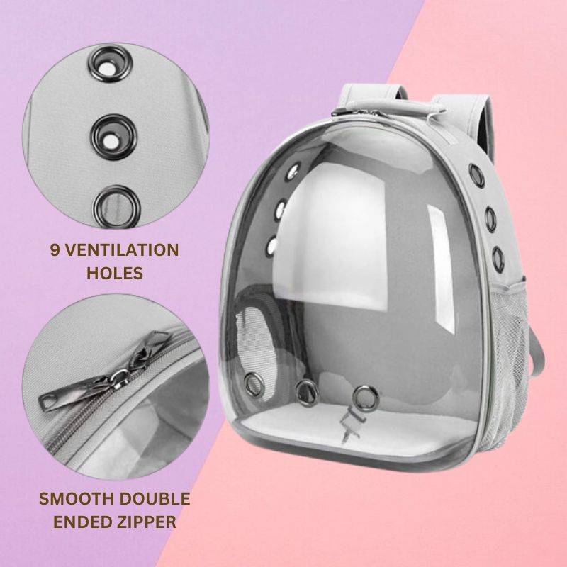 Unisex Durable Oxford Cloth Pet Carrier | Breathable Space Capsule Design for Cats and Dogs 5