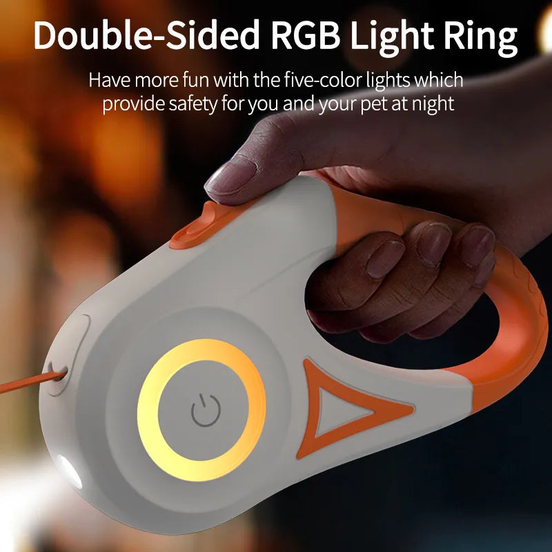 Unisex Durable Plastic Retractable Dog Leash | LED Illuminated Tangle-Free Walking Accessory 2