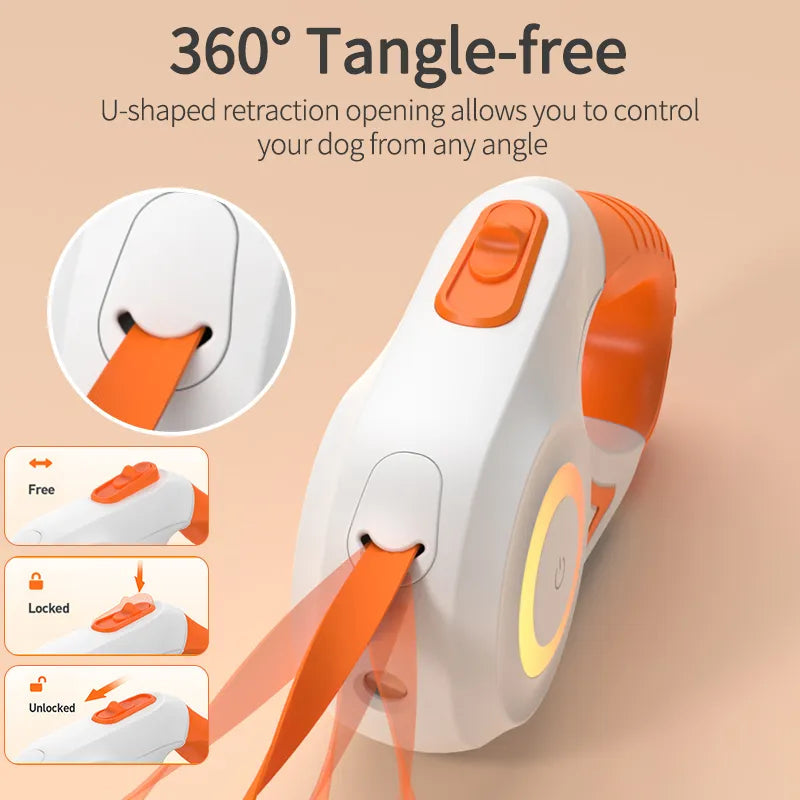 Unisex Durable Plastic Retractable Dog Leash | LED Illuminated Tangle-Free Walking Accessory 6