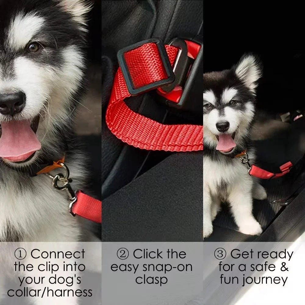 Unisex Durable Polyester Dog Seat Belt Harness | Adjustable Safety Car Restraint for Pets 4