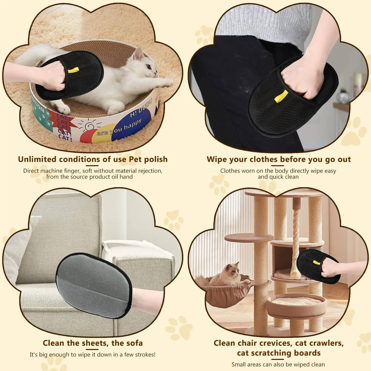 Unisex Electrostatic Fabric Grooming Gloves | Gentle Pet Grooming Tool for Dogs and Cats 5