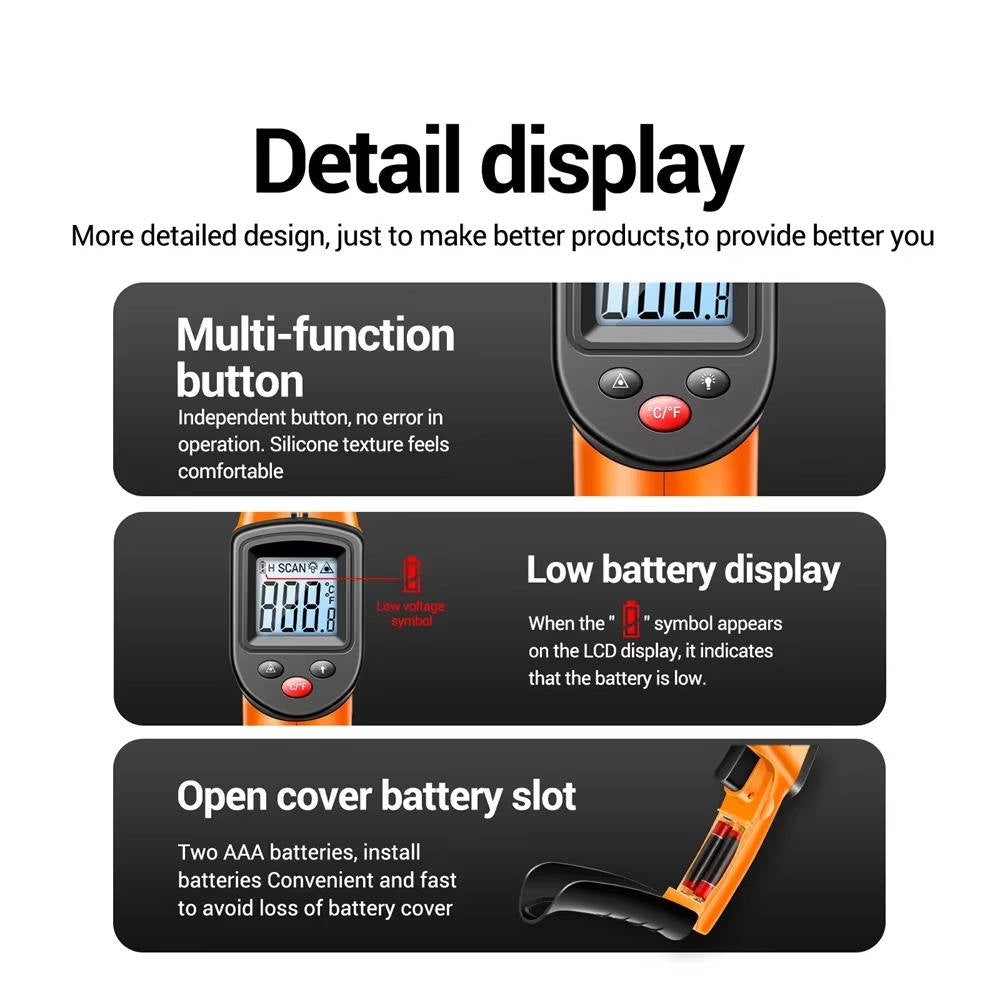 Unisex Infrared Laser Thermometer | Accurate Instant Temperature Reader 7