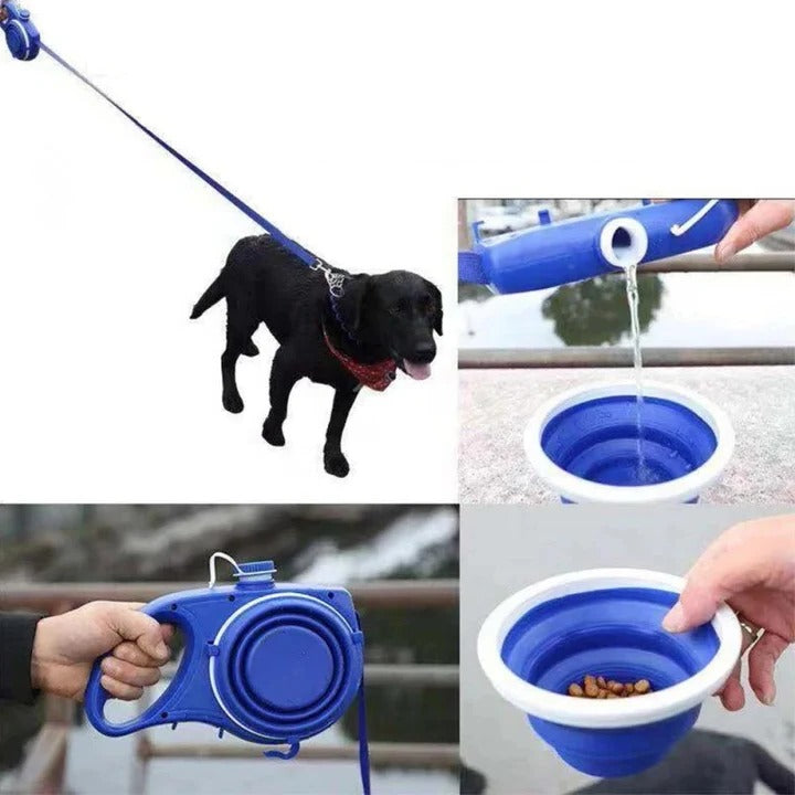 Unisex Multifunctional Nylon Dog Leash | Compact Water Bottle and Bowl Holder 1