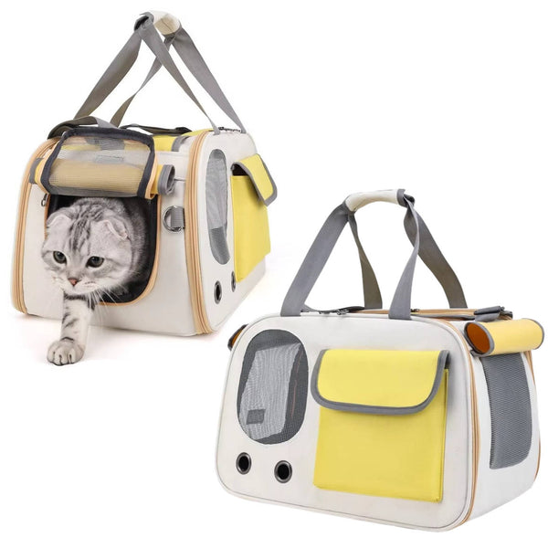 Unisex Oxford Cloth Travel Pet Carrier | Spacious and Comfortable Design for Cats and Small Dogs 0