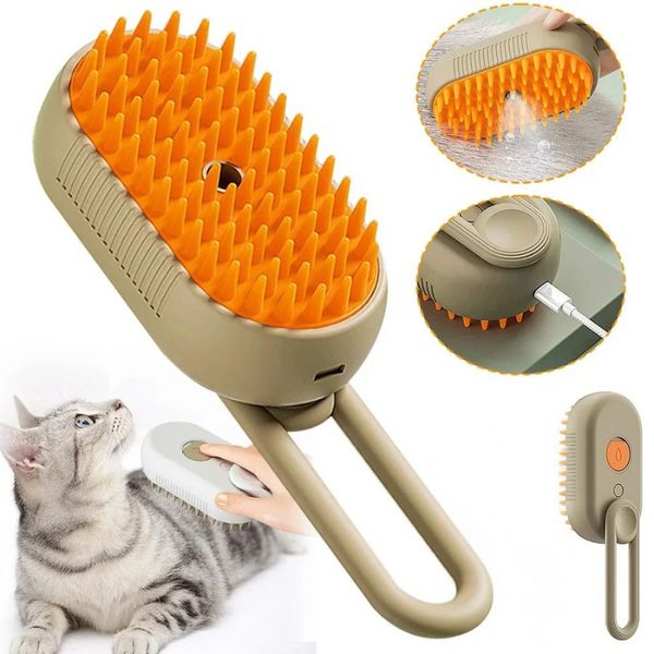 Unisex Pet Grooming Tool | 3-in-1 Steam Brush for Shedding | Gentle and Effective 0