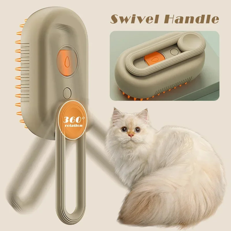 Unisex Pet Grooming Tool | 3-in-1 Steam Brush for Shedding | Gentle and Effective 5