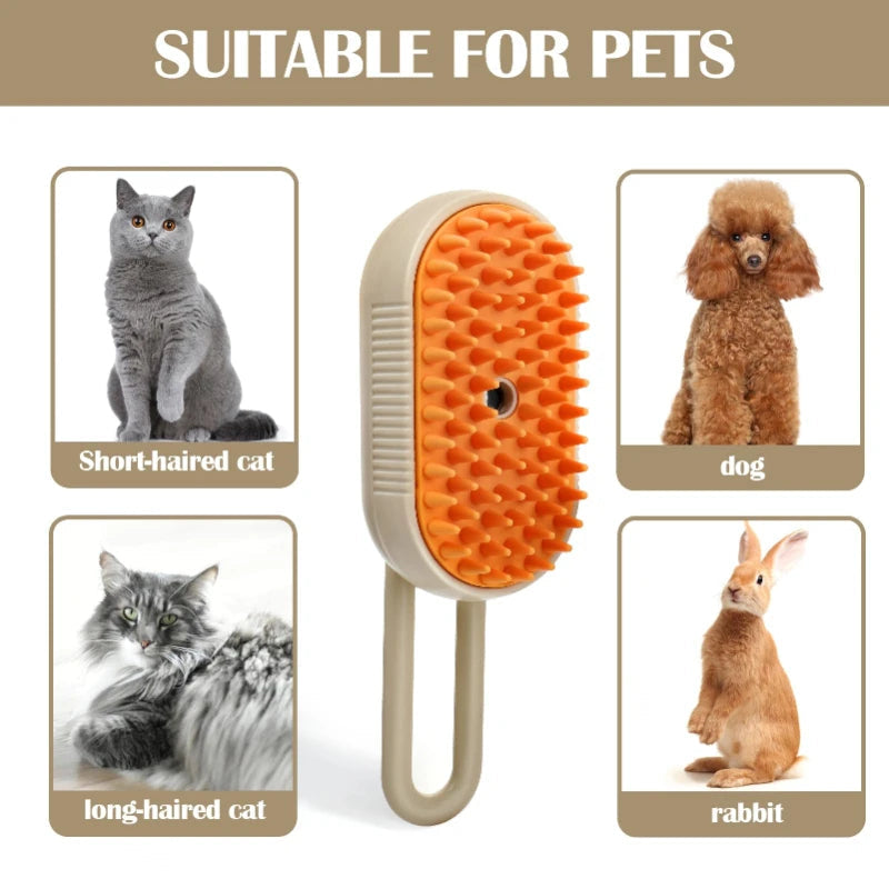 Unisex Pet Grooming Tool | 3-in-1 Steam Brush for Shedding | Gentle and Effective 6