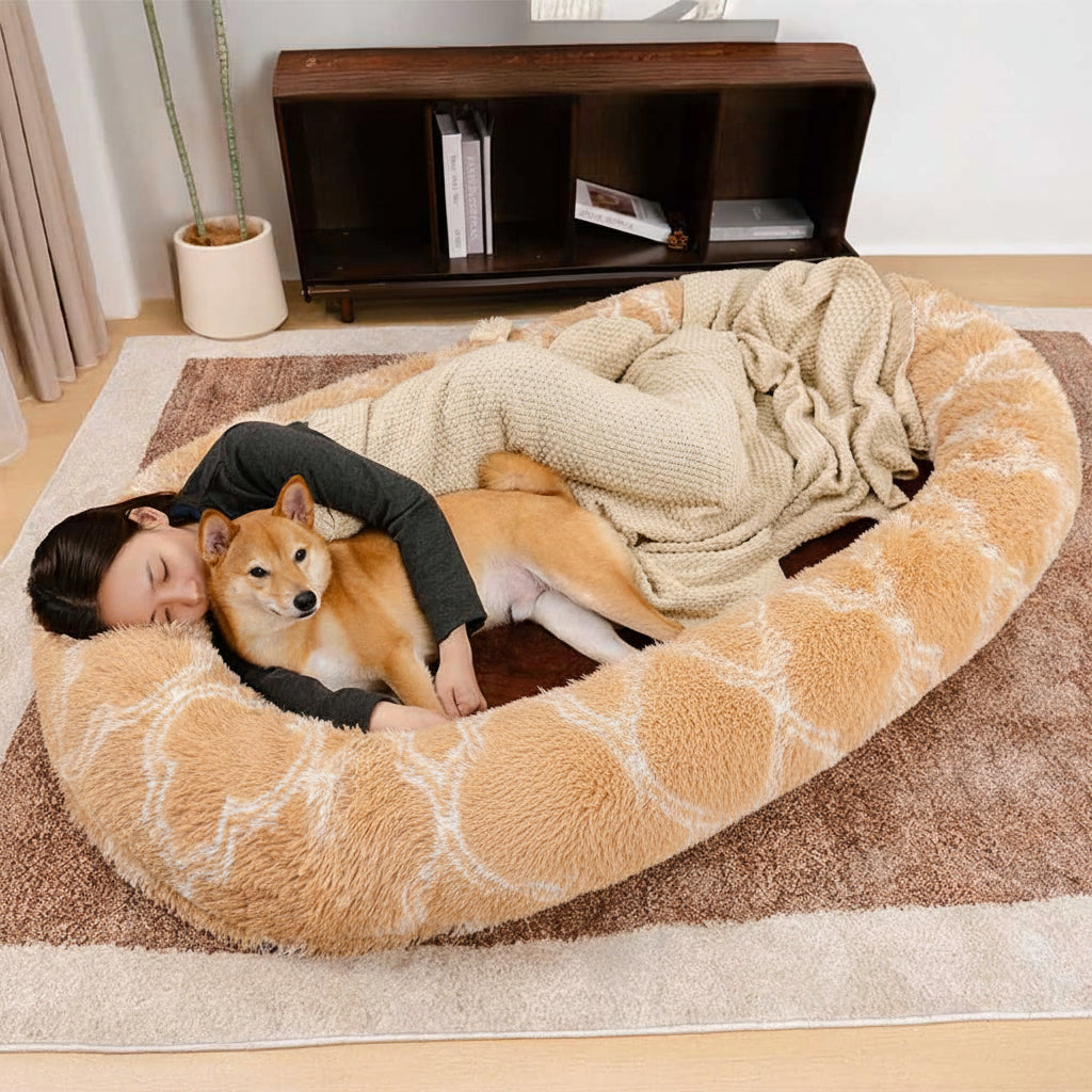 Unisex Plush Dog Bed | Cozy Oversized Donut Cuddle Cradle 3