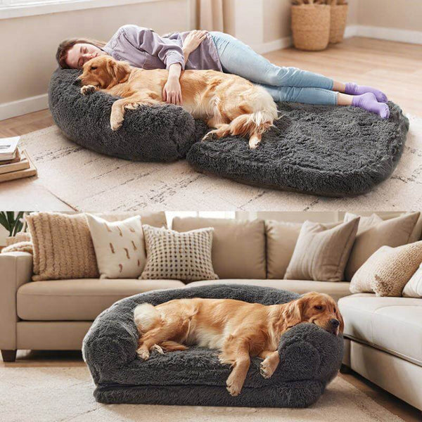 Unisex Plush Foldable Dog Bed | Extra-Large Cozy Lounge Space 0