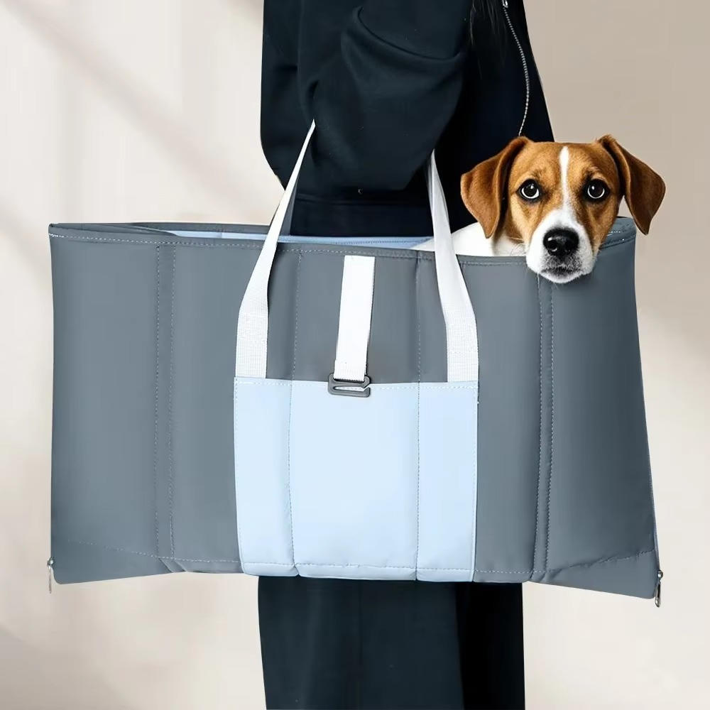 Unisex Polyester Dog Travel Carrier | Convertible Cozy Mat with Smart Storage 1